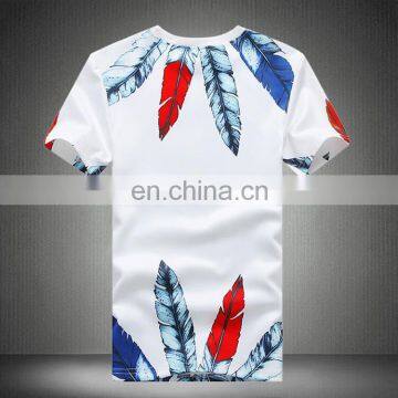Online Shopping India Men's White Cotton Custom Printing O Neck Short Sleeve Slim Fit Men's t Shirts photo-2