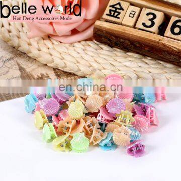 new arrival costom kids colors shell small size mini plastic hair claws