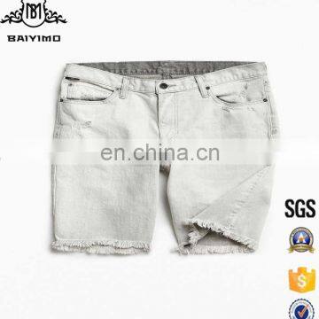 2017 Wholesale New Design Men White Pocket Loose Jeans Shorts