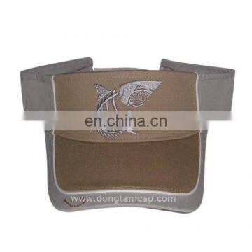 Best quality Visor caps 100% cotton twill beige color