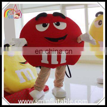 Funny M&m Red Bean Mascot Costume, M Chocolate Bean Plush Costume for Adult photo-2