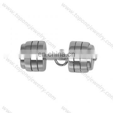 Mens Sport Charms Stainless Steel Dumbell Charm Bodybuilder Pendant Charms Fitness Necklace Jewelry