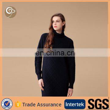 High neck custom fashion wool high neck sweater for women