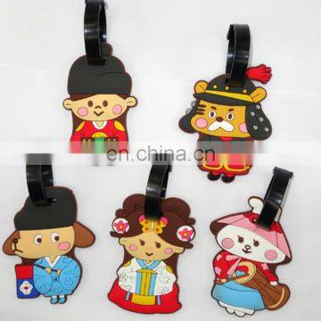 Hot Sale In Korea Funny Creative Souvenir Cheap Soft Silicone Korean Traditional Luggage Tag