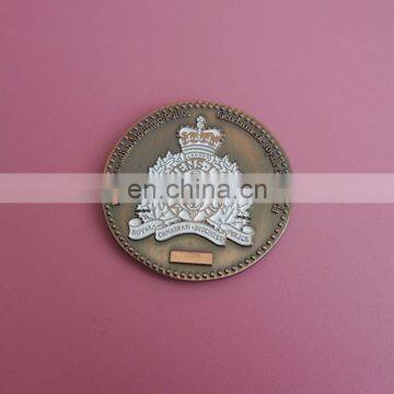 Diamond cut edge antique copper embossed coins