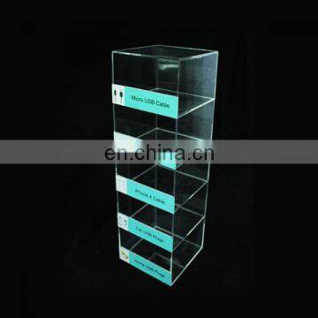 Custom 5 tiers plastic acrylic cell phone accessory display stand