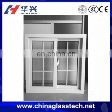 CE approved size customized upvc/pvc profile sliding window grill design