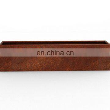 Corten Steel Planter Outdoor Metal Rectangular Planter Long Box