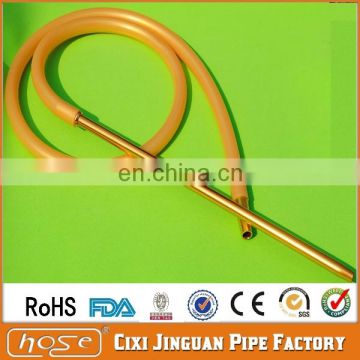 Golden Smooth Heavy Duty Surgical Shisha Hookah Silicone Hose With Aluminum Handle, Water Smoking Hose Pipe