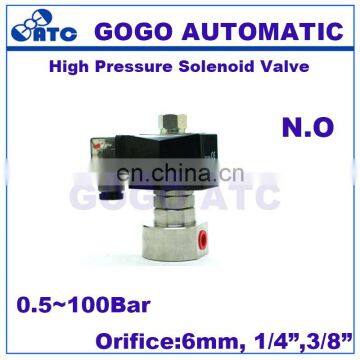 GOGOATC 0.5-100bar SS304 3/8 1/4 Inch High Pressure Solenoid Valve Orifice 6mm Normal Open Stainless Steel Water Wash Pump Valve photo-3