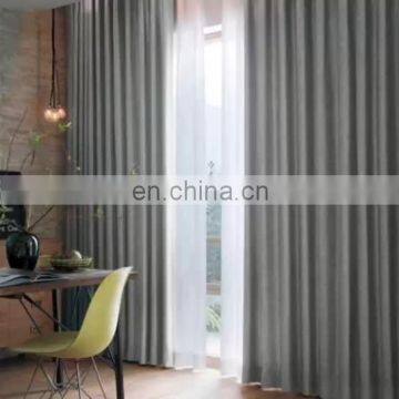 2019 New design slub yarn living room windows curtains portable blackout curtain