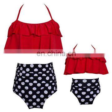 Mommy and Me Swimsuits High Waisted Family Matching Swimwear Baby Girls Floral  Bikini Set