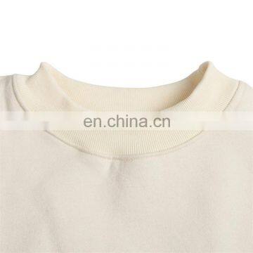 High Quality Custom Logo Long Sleeve 100 Cotton Brushing Oversized Women Blank Cropped Top Sweatshirt photo-4