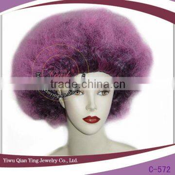 Hot selling purple big wholesale cheap afro party wigs