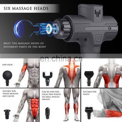 30 Speed Deep Tissue Percussion Muscle Gun Massager 6 Head Rechargeable Electric Vibrating Gun Massager photo-5