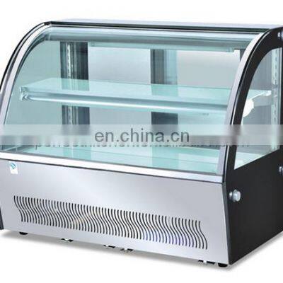 R-shape commercial cake display refrigerator showcase with 2 layers