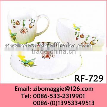 Professional Zibo Manufacture Cartoon Designed Ceramic Cheap Deer Dinnerware Set