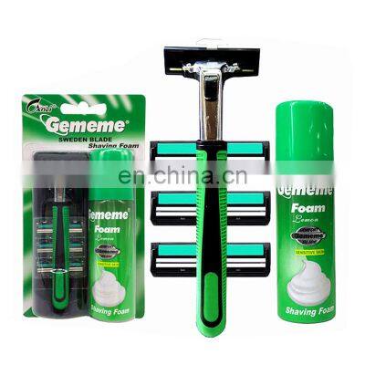 Hotel shaving set shaving foam combination double-blade rotary head razor face razor twin blade shaver