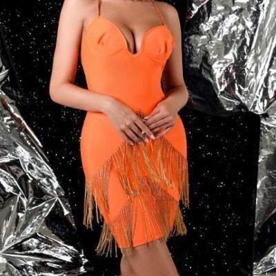 Dress Autumn and Winter European and American Banquet Bandages photo-4