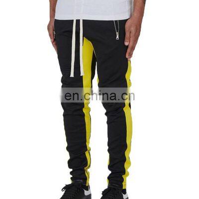 Custom brand street trend hip-hop trousers men's color matching casual slim zipper feet pants men's casual pants