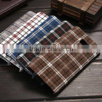 2016 New British Plaid Style Back Cover for Samsung Galaxy S6 Edge Plus, the Soft Cloth for Samsung Galaxy S6 Edge Plus Case