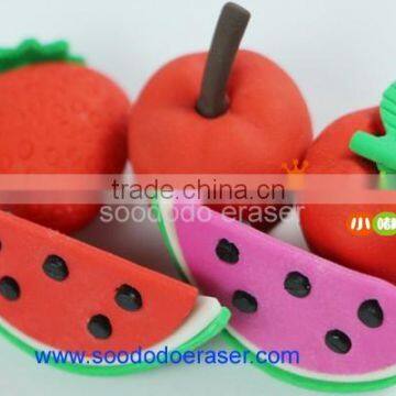 colorful fruit platter shaped eraser