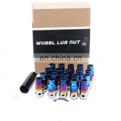 Titanium blue wheel nut,steel metal lug caps,universal nut wheel