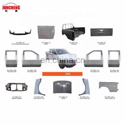 High quality  Car door,fender,radiator support,tail panel,hood for NI-SSAN D22 pickup body parts