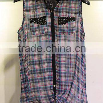 new style turtleneck bandage plaids chiffon blouse