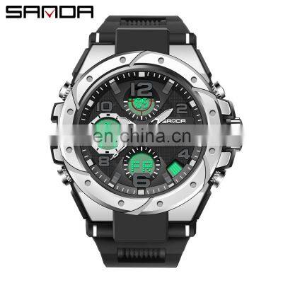 Sanda 6008 Relogio Masculino Sport Men's Watches Luminous Waterproof Analogue Digital Watches Men'S photo-2