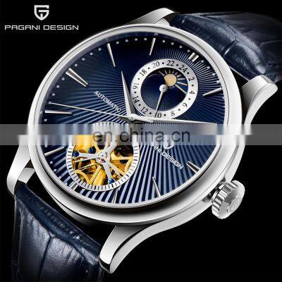 Pagani Design 1656 Original mechanical wrist watches self-winding stainless steel case moon phase fashion tourbillon men watch