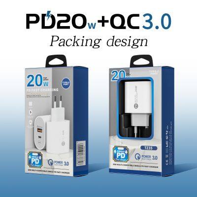 20w Pd+1usd QC 3.0 EU/US Plug Charger for USB Ports Wall Charger for IPHONE X XR XS Max 12Pro Max photo-4