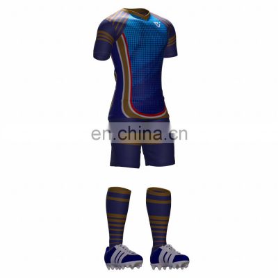 Sports wear wholesale low price unisex soccer uniform 100% polyester logo design soccer uniform