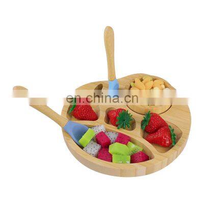 Eco-friendly Tableware Bamboo Baby Bowl Bowl Feeding Plate With Silicone Suction And Spoon photo-3