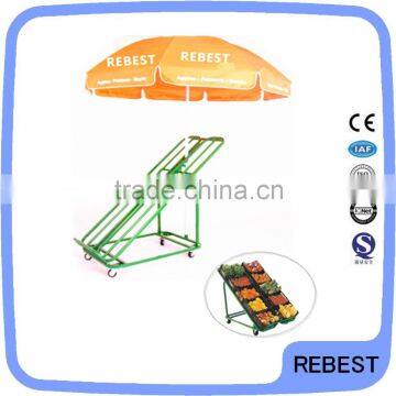 Grocery Vegetable Display Shelf With Umbrella