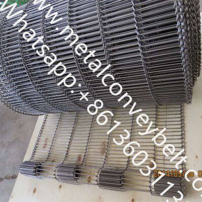 Chocolate Enrobe Conveyor Belt 304 316 Stainless Steel Metal Flat Flex Ladder Wire Mesh Conveyor Belt for Baking Fields
