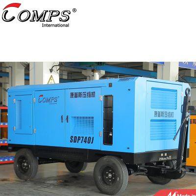 Comps 21 Bar 21m³/min portable rotary screw diesel air compressor for industrial drilling