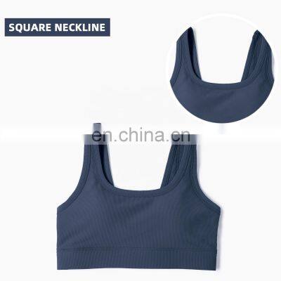 Wholesale Ribbed Yoga Bra Pocket Leggings Set High Waist Gym Fitness Sets photo-4