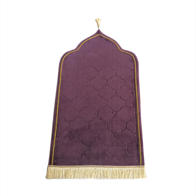 Hot Selling Portable Embroidery Foam Arabic Ramadan Padded Praying Rug Sejadah Muslim Prayer Mat photo-2
