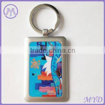 Promotional floating Metal Rectangle dog tag key chain