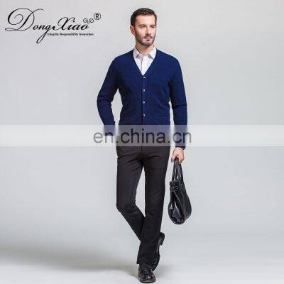 Autumn Spring Men's Wool Cardigan Fashionable Single Breasted Casual Sweater With V-Neck Hand Knitted photo-2