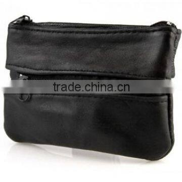 Zipper Pocket With Key Hook Cow Leather Key Case With Change Purse photo-2