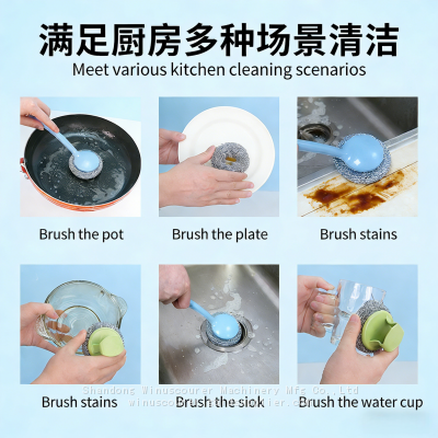 Factory Supply Metallic Daily Cleaning Pot Brush photo-4