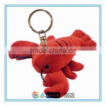 Lovely 4" red lobster plush toy with key ring