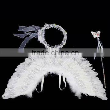 Wholesale Fashion White Feather Angel Wing Decoration Masquerade