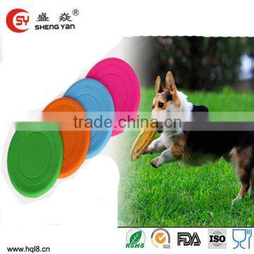 unbreakable soft pet training silicone dog frisbee toys