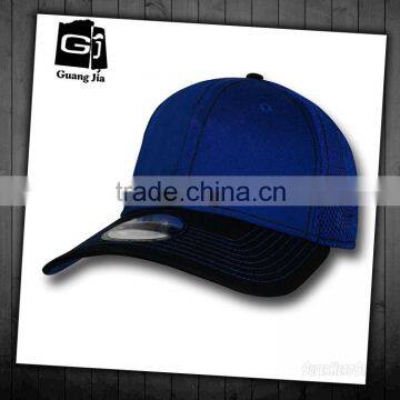 2016 High Quality Sample Free Custom Royal Blue Blank Cotton Joint Trucker Cap