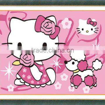 Carton kitty cat DIY digital oil painting by numbers