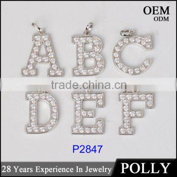 Fashion 925 Sterling Silver 26pcs Letter Alphabet Initial Bling Bling Pendants photo-2