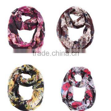 Top-selling Foreign Trade Attractive Splash-ink Printing Fashion Infinity Shawl Round Neck Scarf